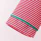 Red stripe christmas tree embroidery pants set