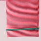 Red stripe christmas tree embroidery pants set