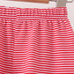 Red stripe christmas tree embroidery pants set