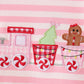 Pink stripe gingerbread embroidery ruffle pants set