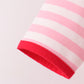 Pink stripe gingerbread embroidery ruffle pants set