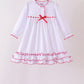 White bow ruffle dress