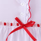 White bow ruffle dress
