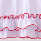 White bow ruffle dress