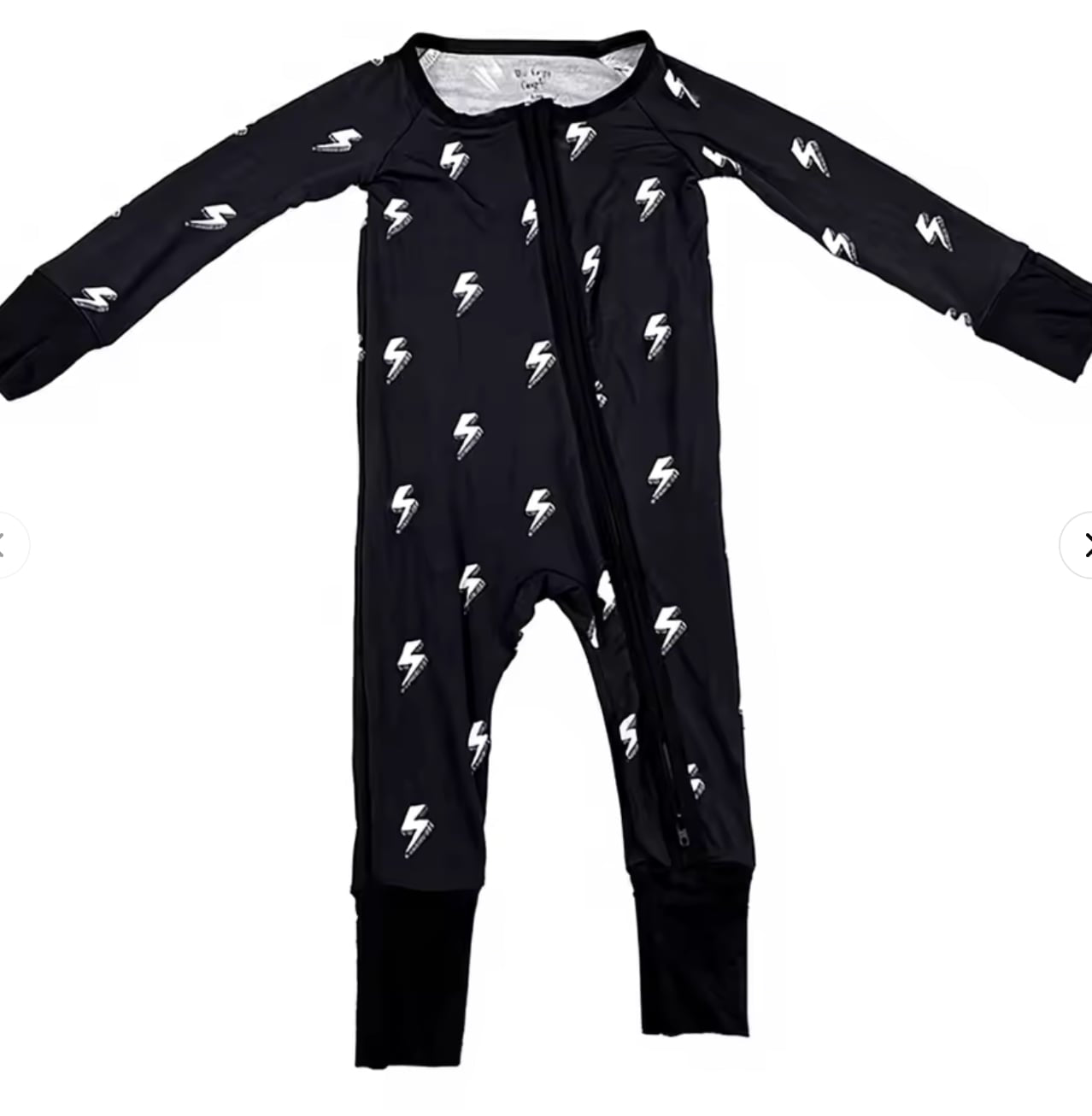 Bamboo zip sleeper lightening bolts b/w