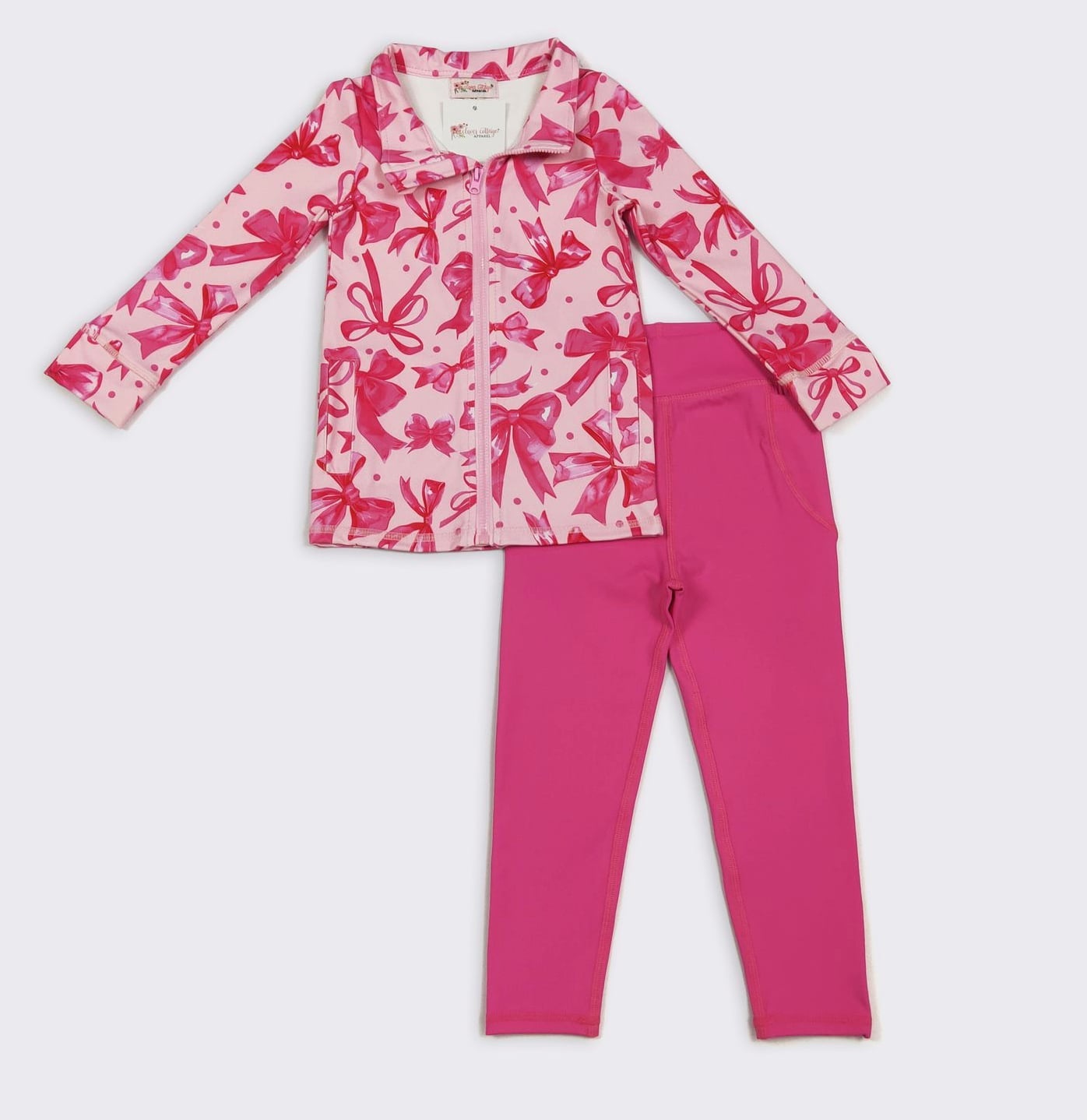 Two pc set pink bow