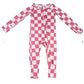 Bamboo zip sleeper pink check