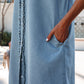 Myosotis Frilled Detail Button Down Ruffle Short Sleeve Denim Mini Dress