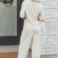 Khaki Checkered Print Half Sleeve Tee 2pcs Lounge Pant Set