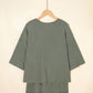 Laurel Green Solid Color Oversize Tee Tie Wrap Mini Skort 2pcs Set