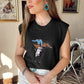 Black Western Cowboy Embroidery Round Neck Sleeveless Sweater