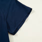 Navy Blue Button Detail Leopard Metallic Trim Short Sleeve Tunic Dress