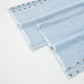 Beau Blue Studded Side Slit Leg Frayed Pocketed Wide Leg Jeans