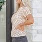 Khaki Checkered Print Mock Neck Mesh T Shirt