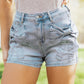 Beau Blue Bow Detail Denim Shorts with Pockets