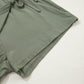 Laurel Green Solid Color Oversize Tee Tie Wrap Mini Skort 2pcs Set