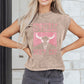 Smoke Gray Cowboy & Beer Western Graphic Mineral Wash Tank Top
